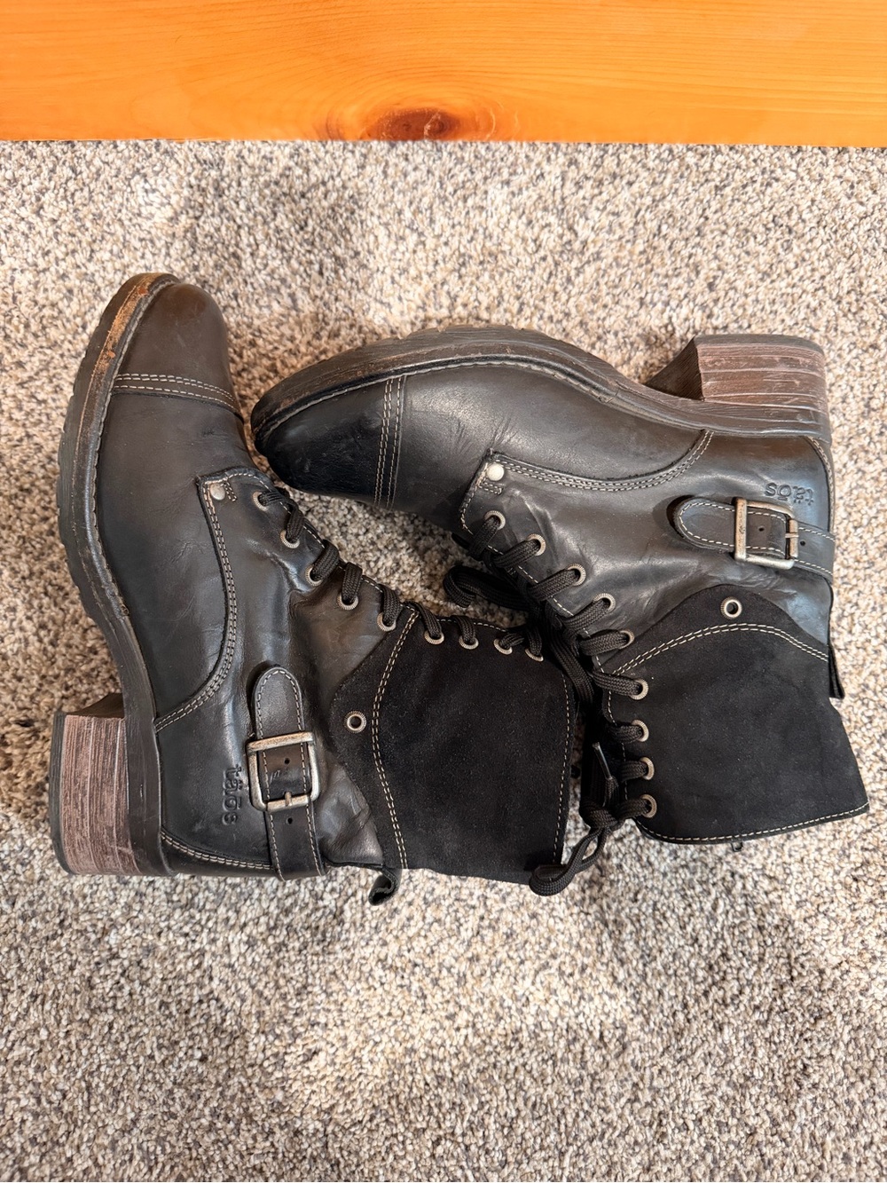 Taos Footwear Black Lace-Up Women's Ankle Boots